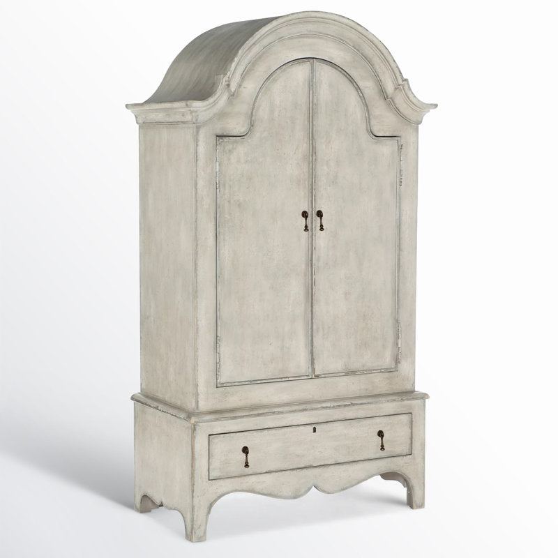 French country teak wood armoire cabinet with drawer