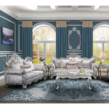 Hand carved teak wood sofa set with silver finish