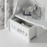 classic vanity desk with oval mirrors