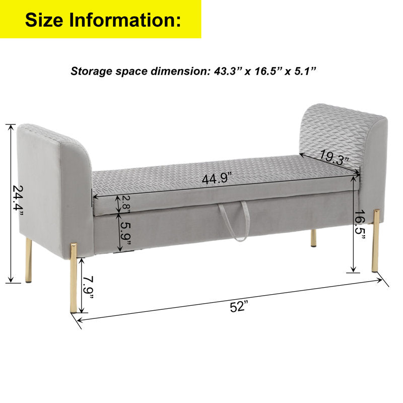 Teak wood upholstered storage bench furniture