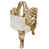 Handmade carved luxury chaise lounge with upholstered seat