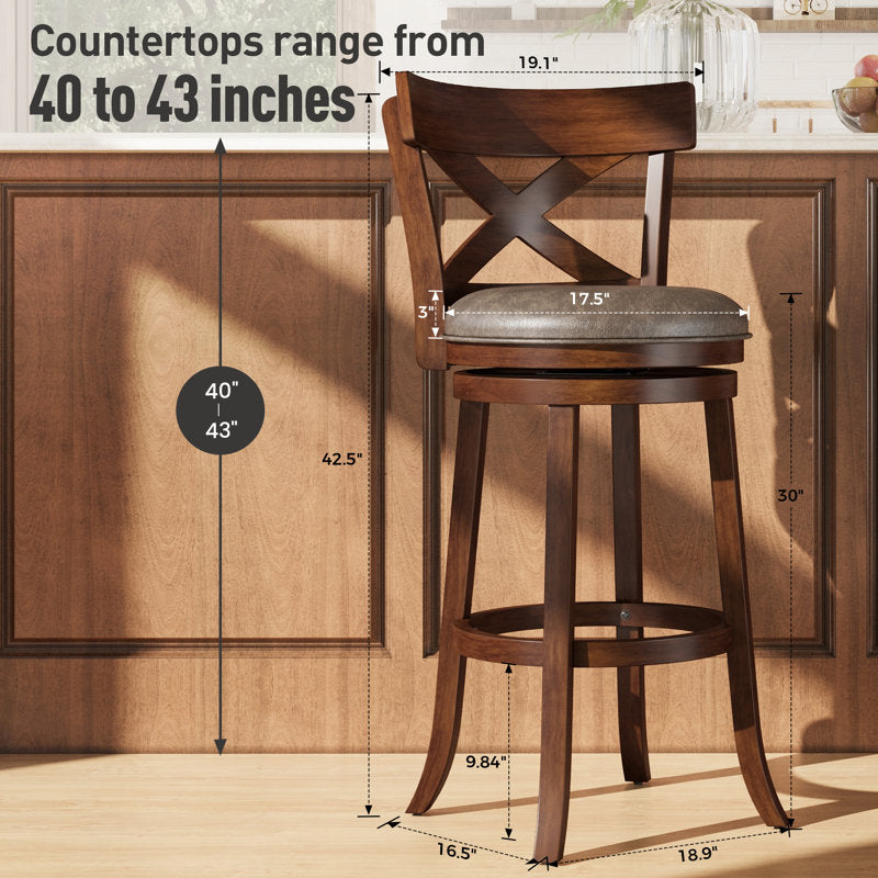Elegant swivel bar chair for kitchen counter