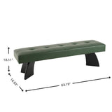 Luxury teak wood bench with tufted cushion seat