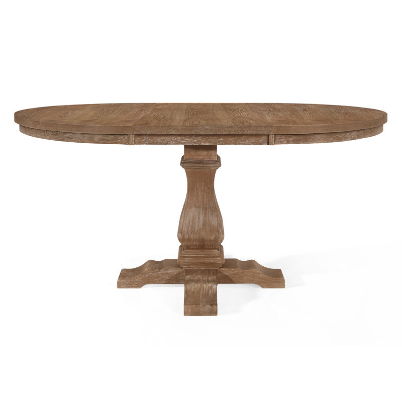 Natural teak wood dining furniture with round table