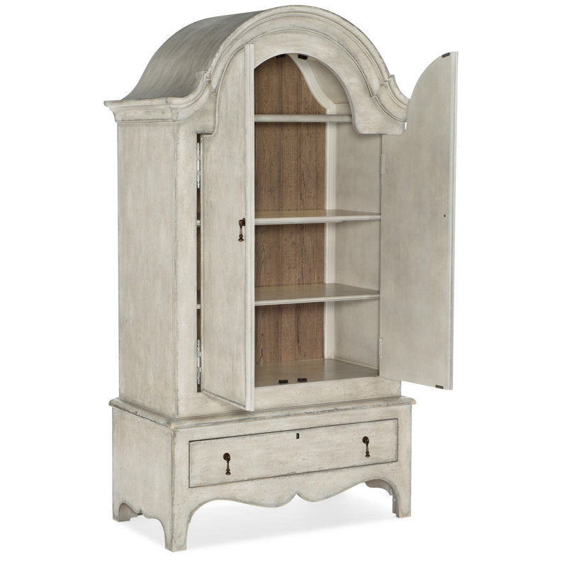 Rustic white teak wood storage cabinet for bedroom