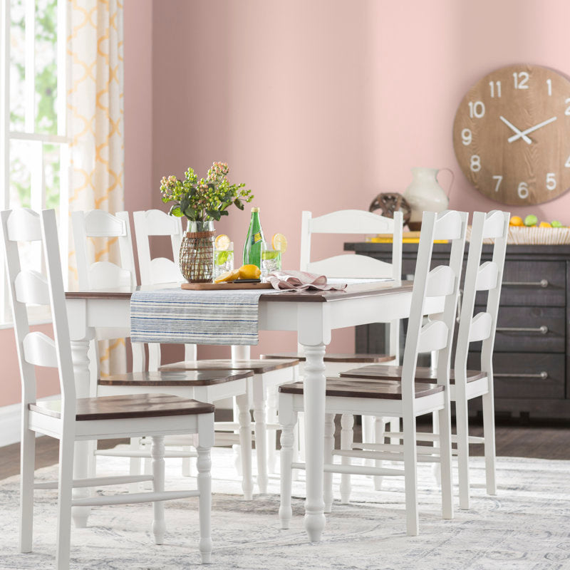 Elegant white dining set for family dining room