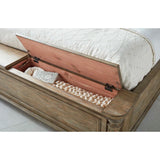Traditional carved wood bed with high headboard