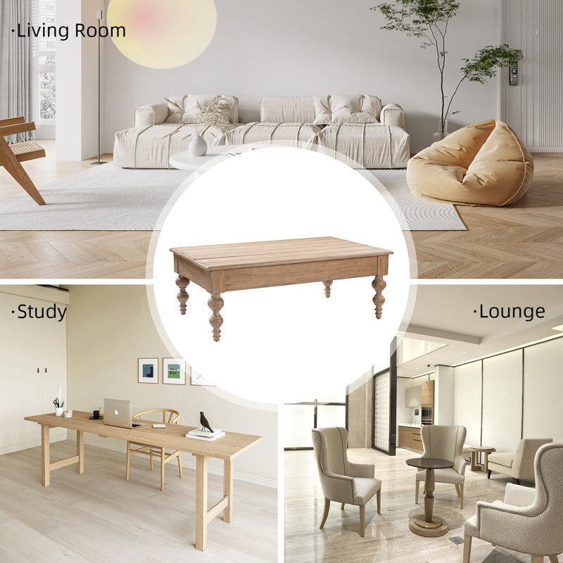 Luxury teak wood coffee table by Sky Rise Decor