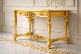 Imperial Gold Hand-Carved Luxury Console Table – Royal Finish