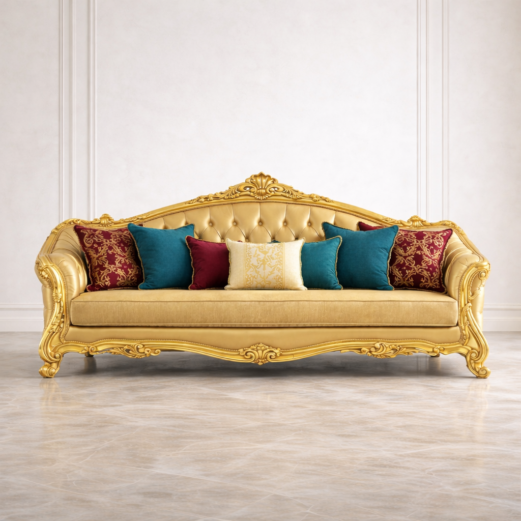 Versailles Royale 3 Seater Sofa – Gold Edition
