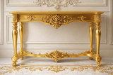 Imperial Gold Hand-Carved Luxury Console Table – Royal Finish
