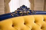 An Icon of Royal Living – Luxury Yellow & Blue 3 Seater Sofa