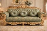 Royal Luxury Hand-Carved Wooden Sofa Set | Classic Gold Finish Design (3+1+1)