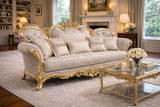 Versailles Royale 3 Seater Sofa – Ivory Gold Edition