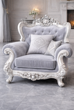 Versailles Royale Sofa Set – Silver Edition (3+1+1)