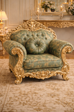 Royal Luxury Hand-Carved Wooden Sofa Set | Classic Gold Finish Design (3+1+1)