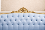 An Icon of Royal Living – Luxury  pastel Blue & Gold 3 Seater Sofa
