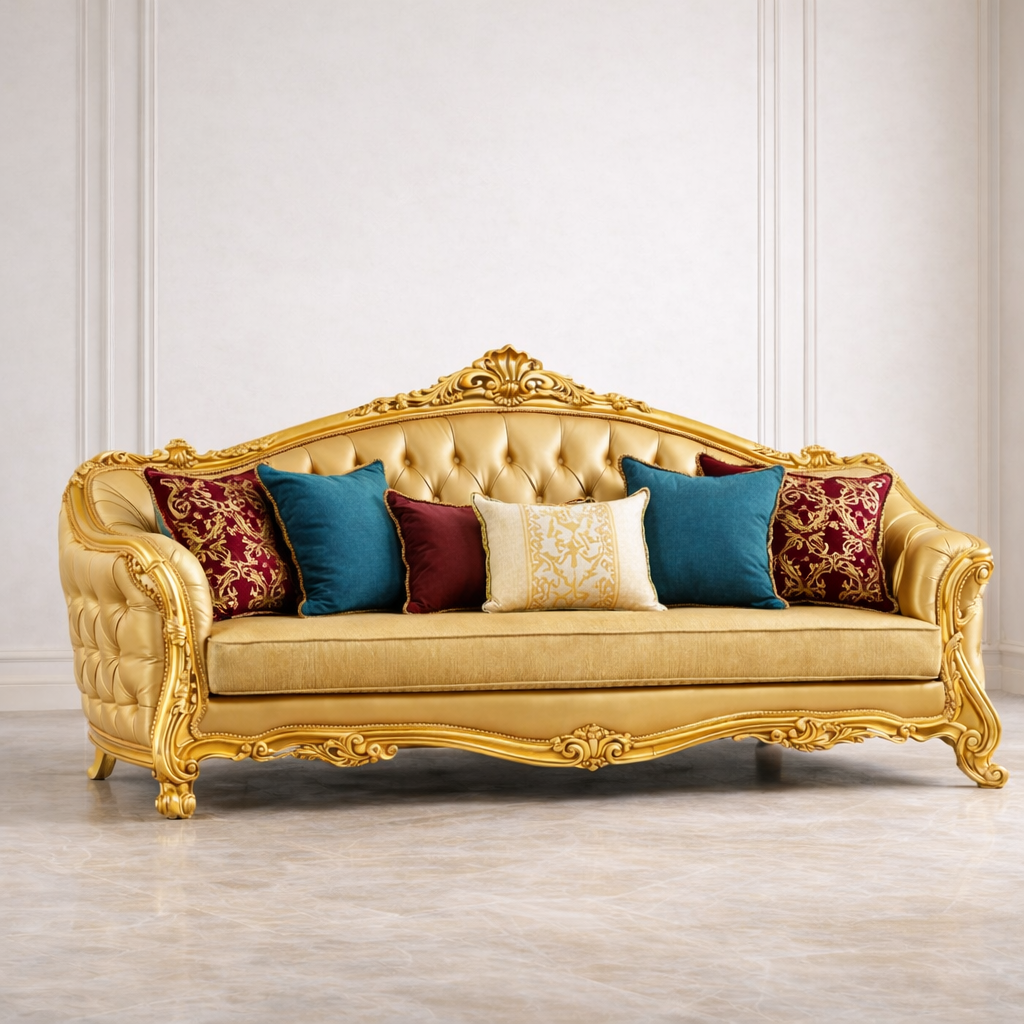 Versailles Royale 3 Seater Sofa – Gold Edition