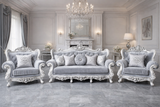 Versailles Royale Sofa Set – Silver Edition (3+1+1)