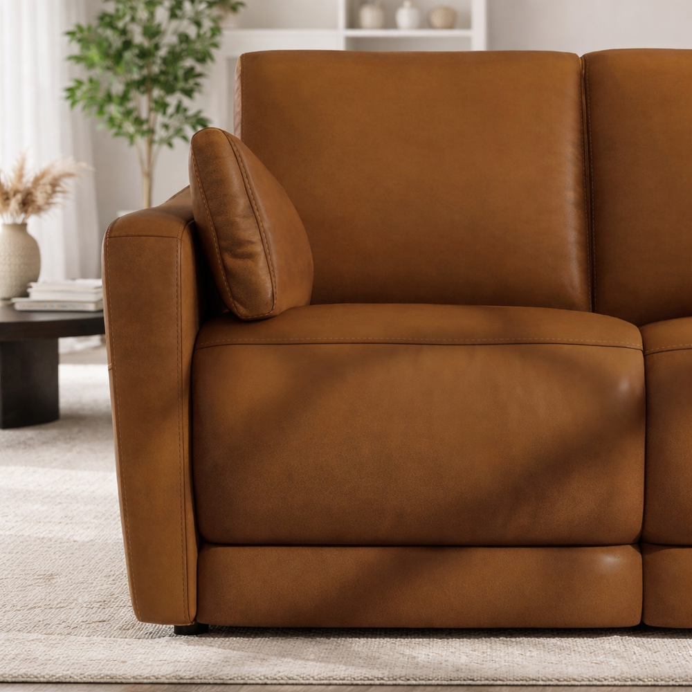 Rustic modern sofa with teak wood structure