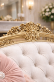 Royal Classic 3 Seater Sofa – White & Gold