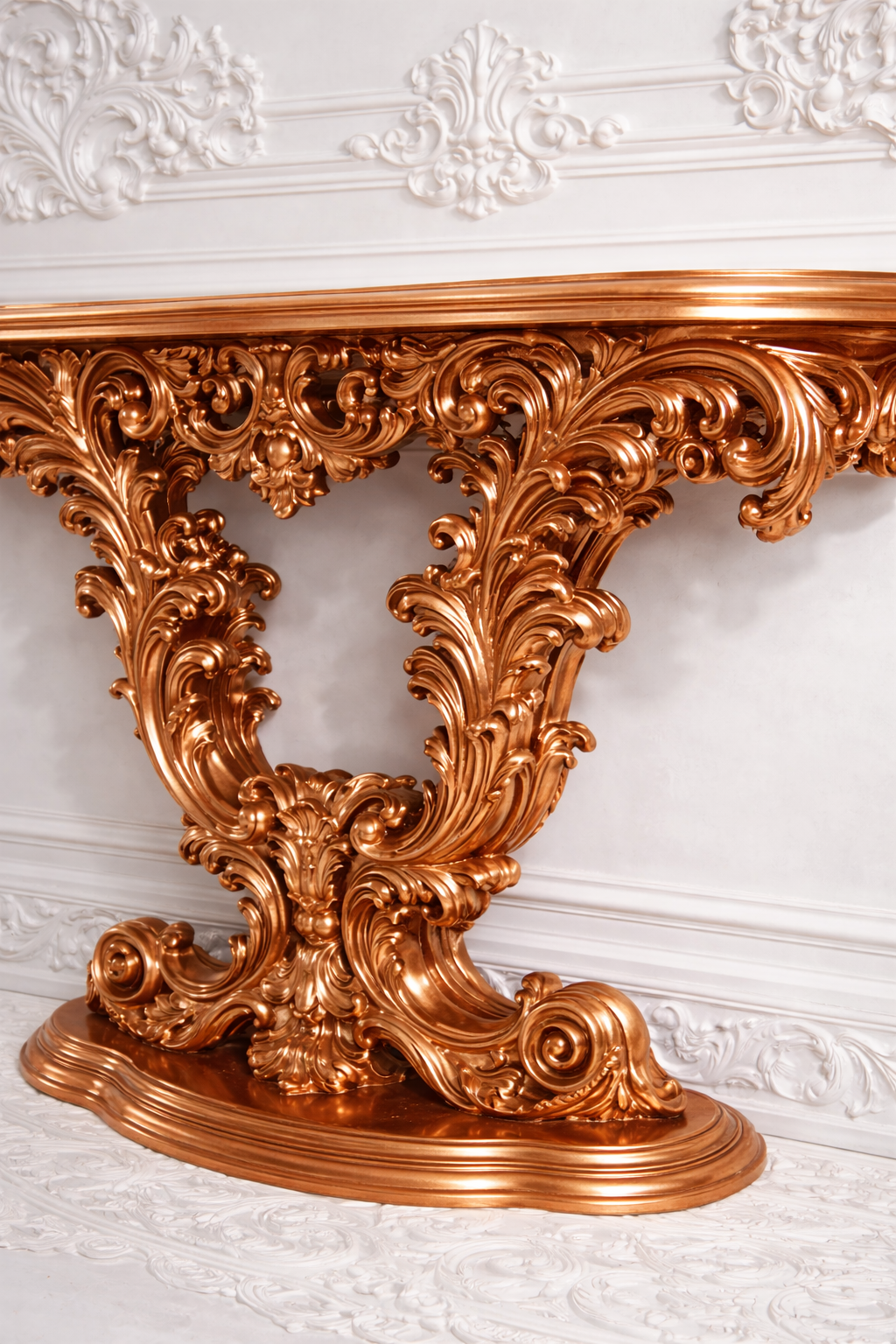Versailles Royale Console Table – Rose Gold Edition