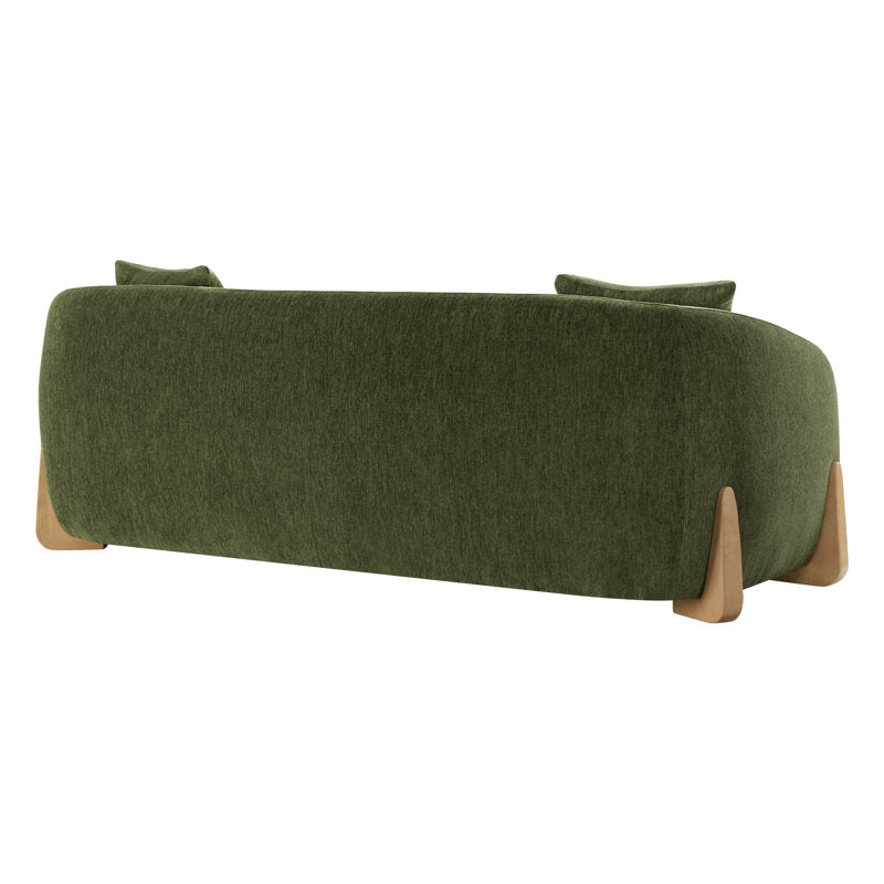 Premium velvet 3-seater sofa in forest green