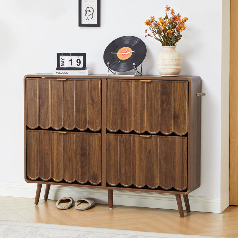 Mid-century modern teak wood entryway cabinet