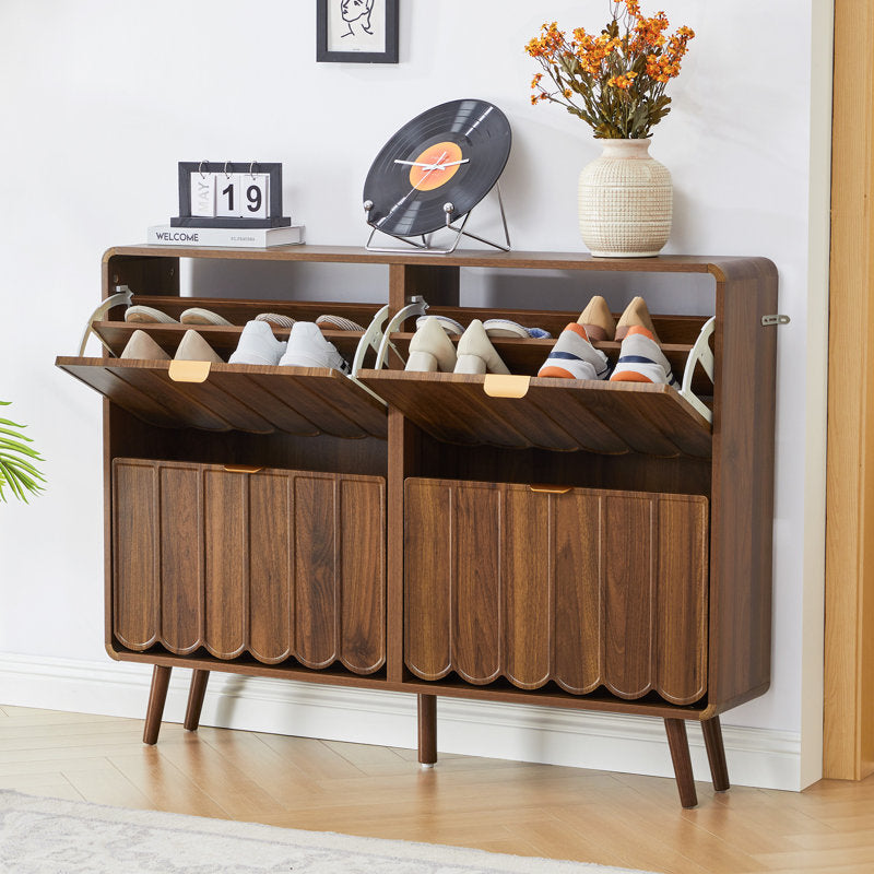 Wooden shoe storage cabinet for contemporary homes
