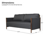 Premium  Loveseat Sofa Couch – Modern Grey Fabric with Solid Teak Wooden Frame
