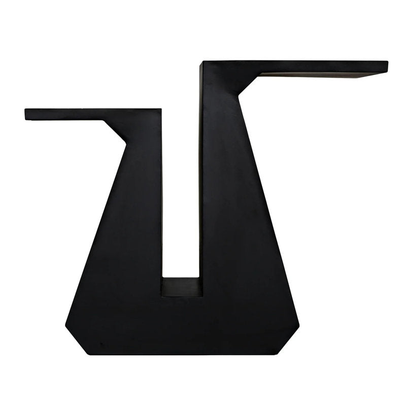 Contemporary geometric teak wood stool