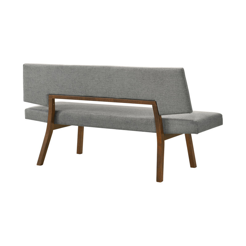 Minimalist upholstered teak wood seating bench