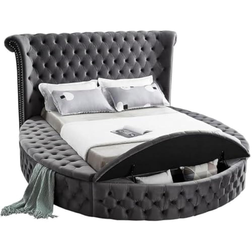 stylish tufted round bed for modern bedroom
