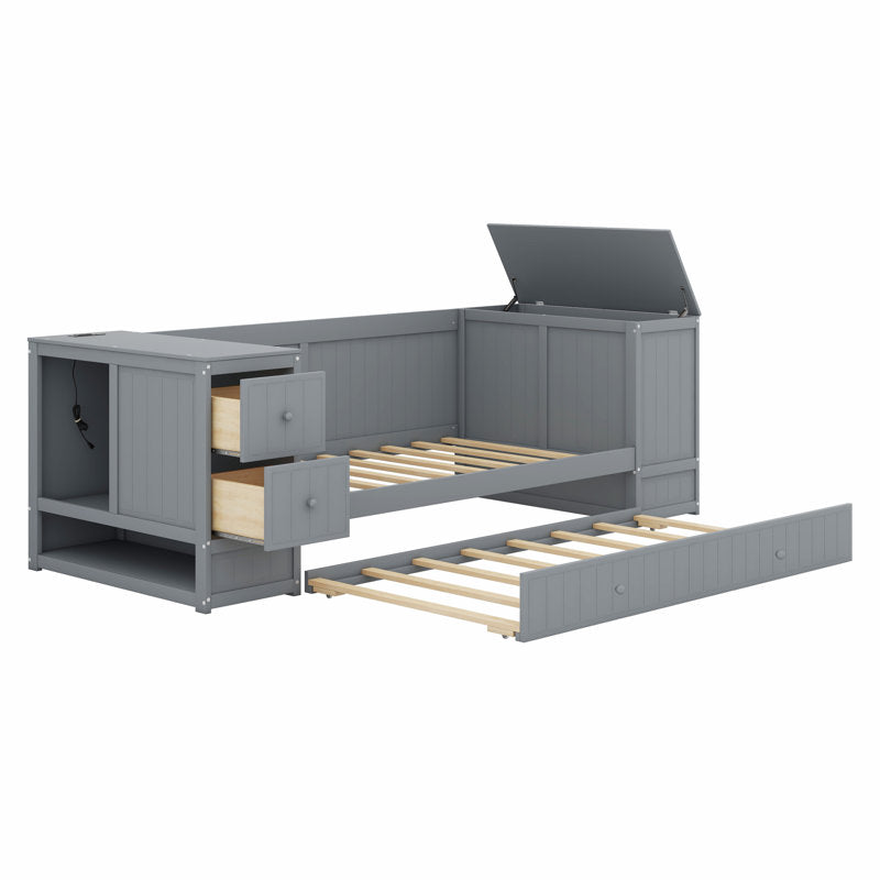 Sky Rise Decor teak wood storage daybed