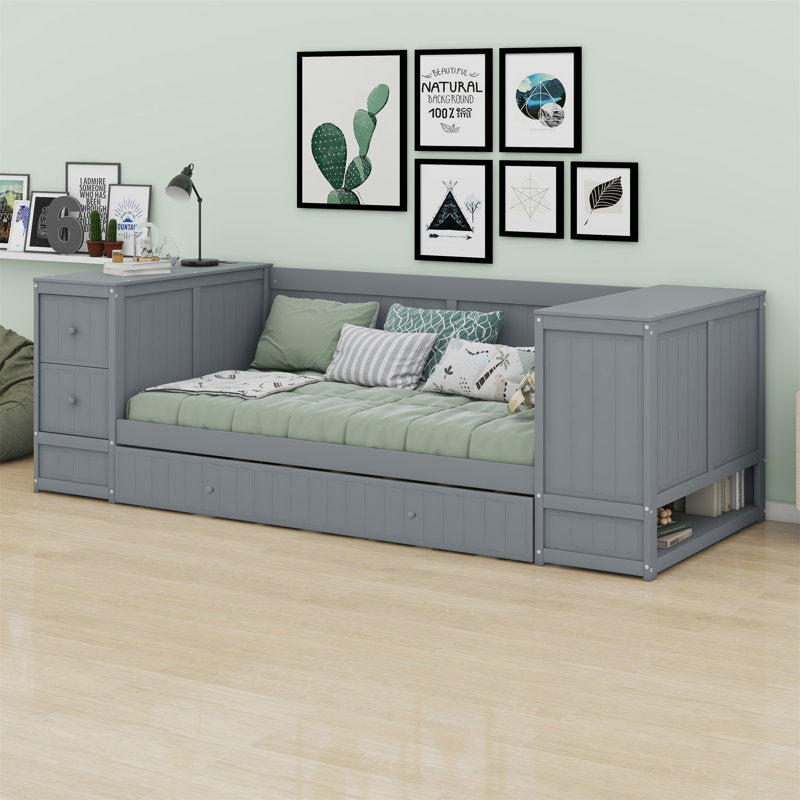Premium teak wood daybed with storage drawers