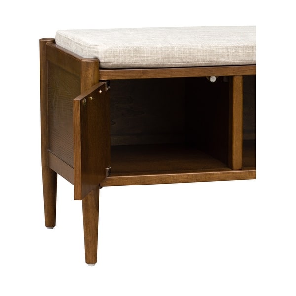 Hallway seating bench with hidden storage compartment