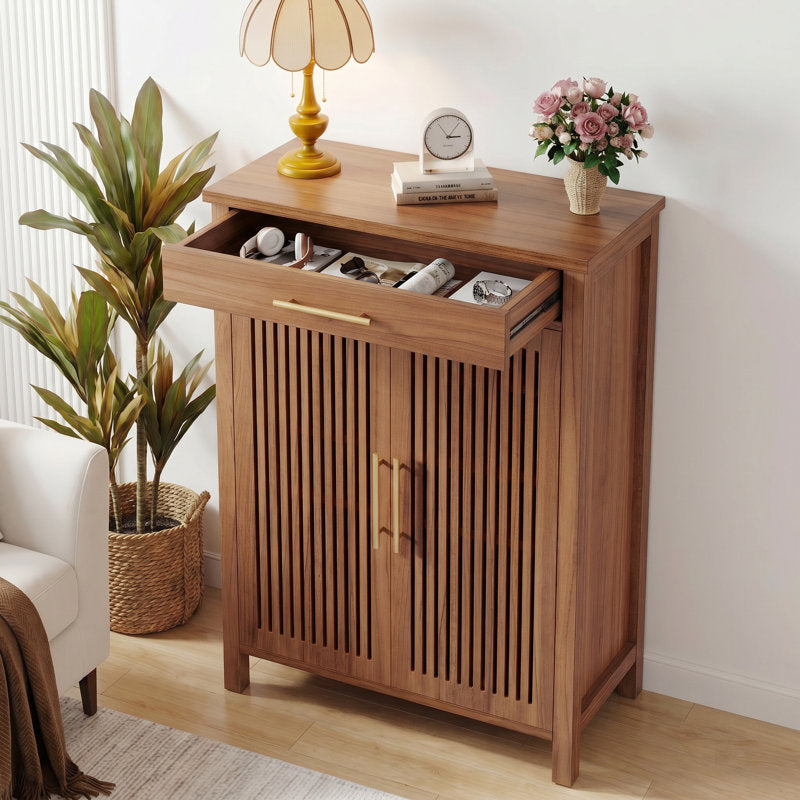 Premium teak wood shoe organizer cabinet
