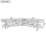 Elegant Chesterfield sofa set with tufted backrest