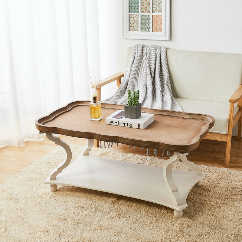 Vintage farmhouse teak wood coffee table