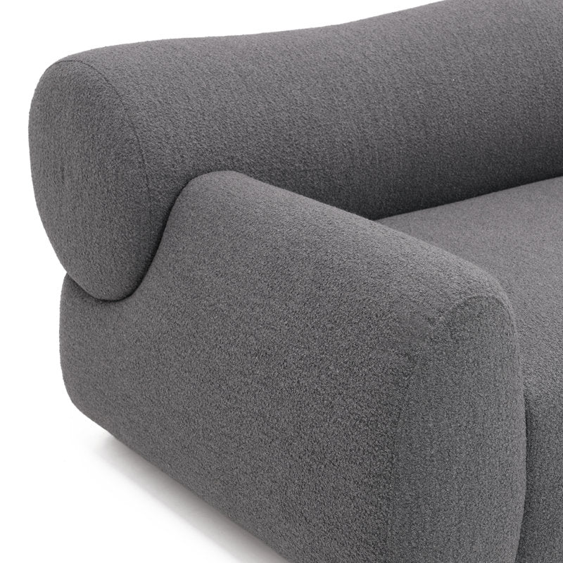 Solid teak wood modern fabric sofa