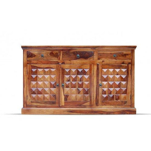 Handcrafted wooden sideboard console in natural finish