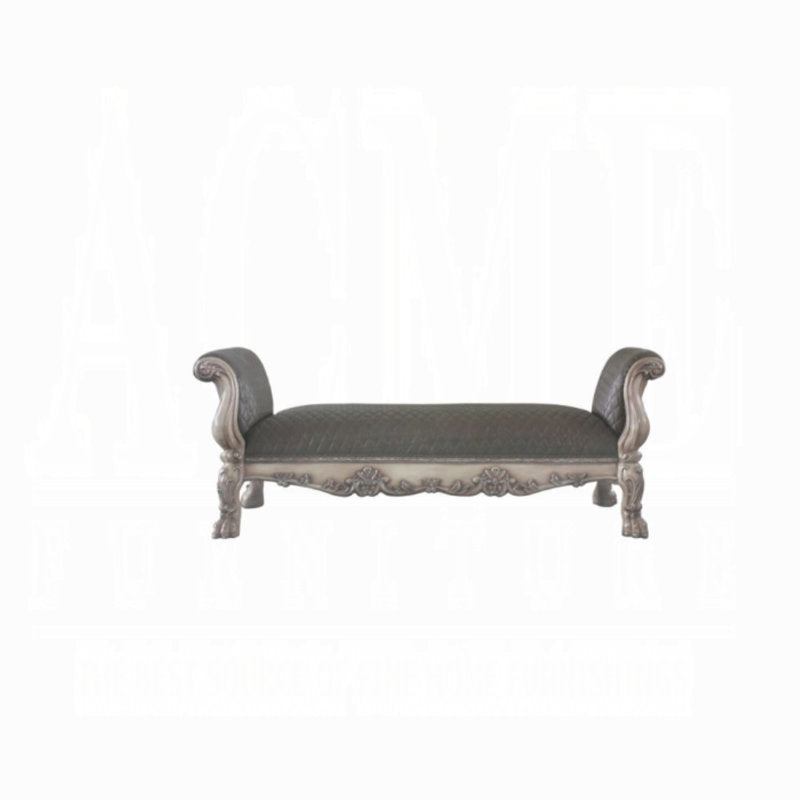 French Style Teak Wood End of Bed Bench