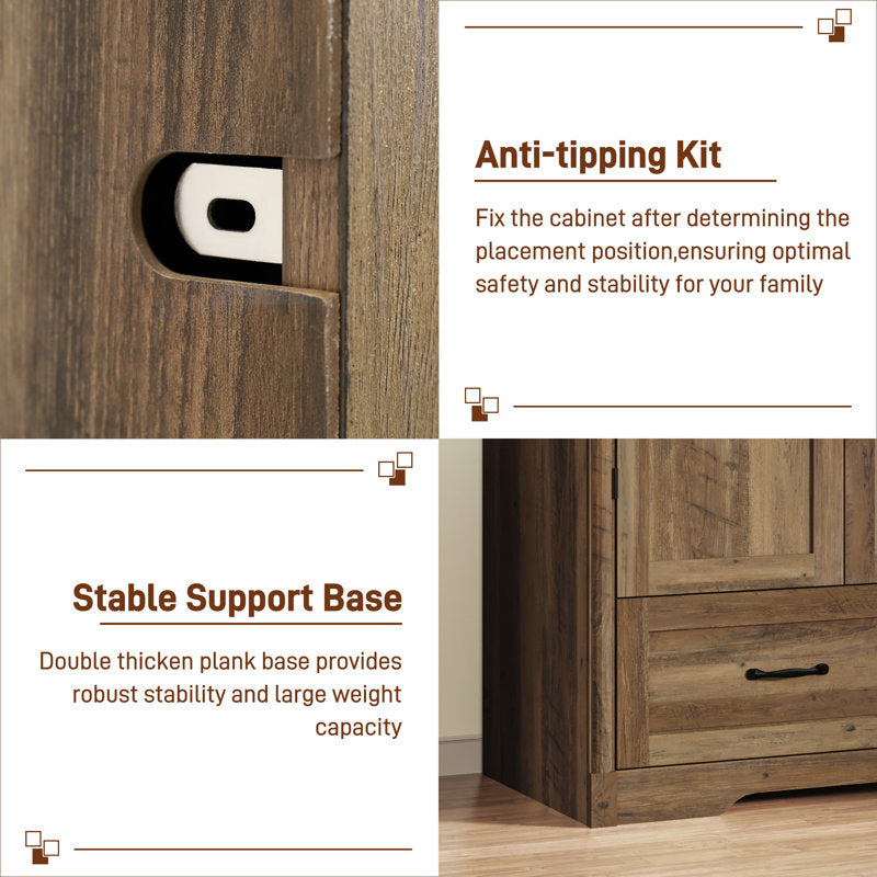 Traditional teak wood wardrobe furniture with spacious storage