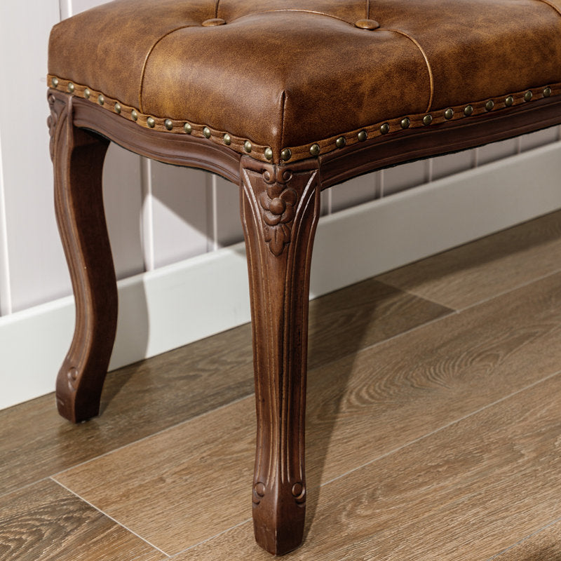 Classic carved teak wood bench