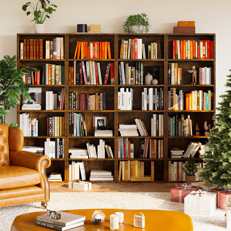 Handcrafted teak wood bookcase with contemporary design