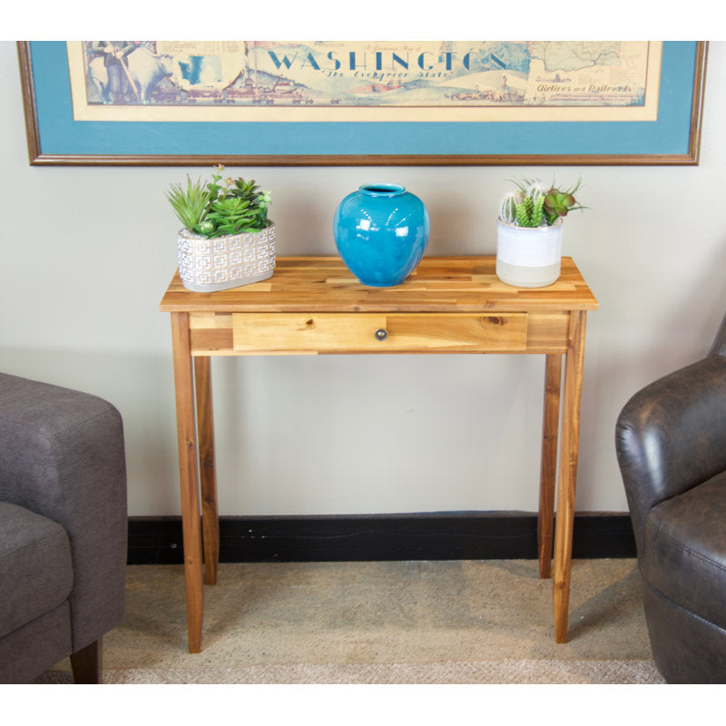 Natural teak wood sofa console table
