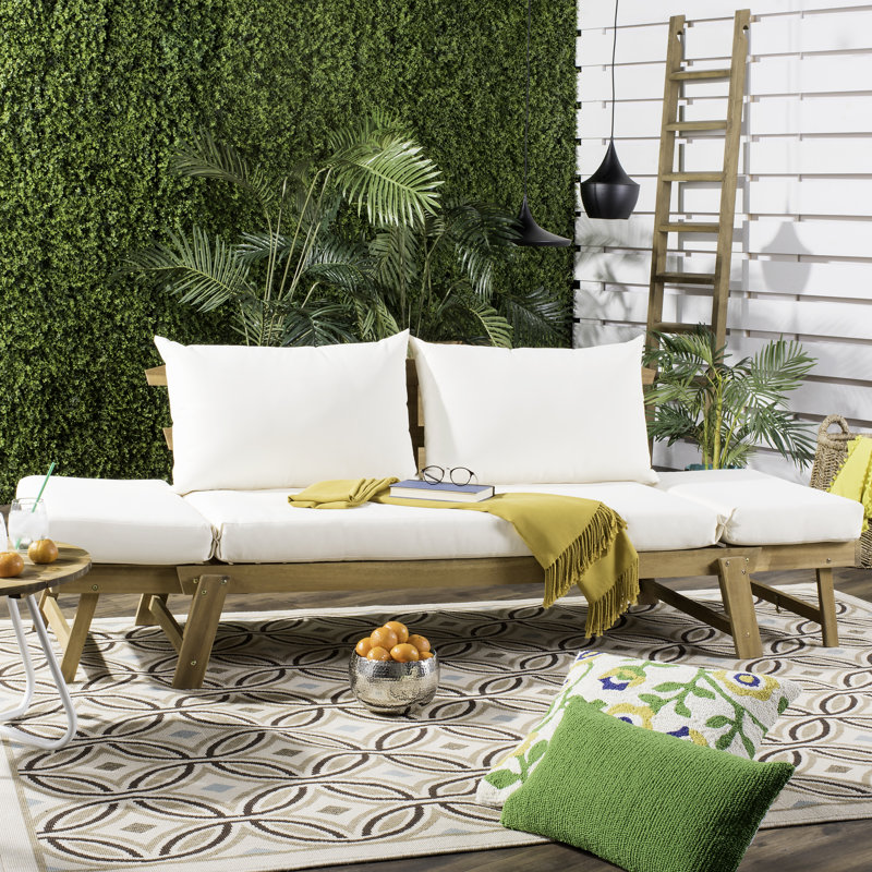 Weather-resistant teak outdoor sofa