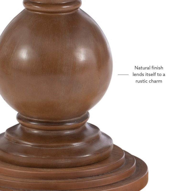 Luxury solid wood accent table with pedestal stand