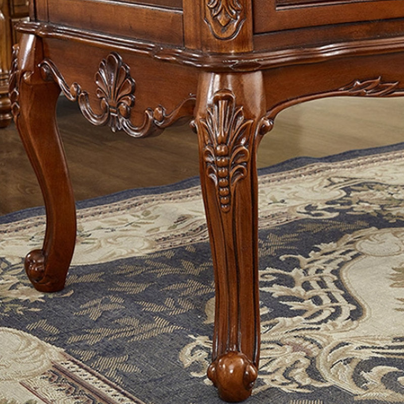 Classic wooden office desk with walnut finish
