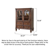 Luxury teak wood showcase cabinet with drawers